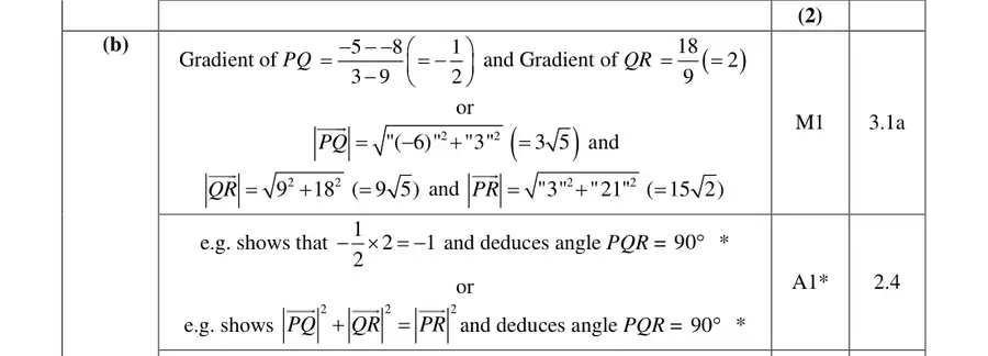 Mark scheme (b)