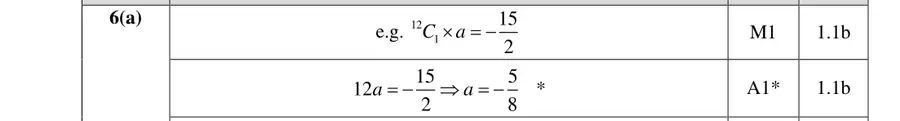 Mark scheme (a)