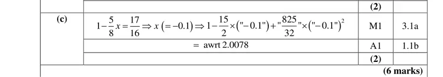 Mark scheme (c)