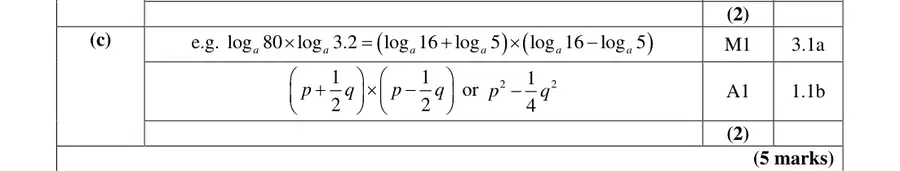 Mark scheme (c)