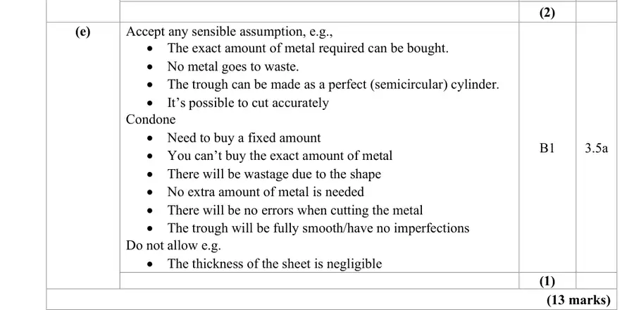 Mark scheme (e)