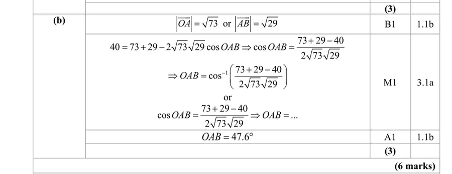 Mark scheme (b)
