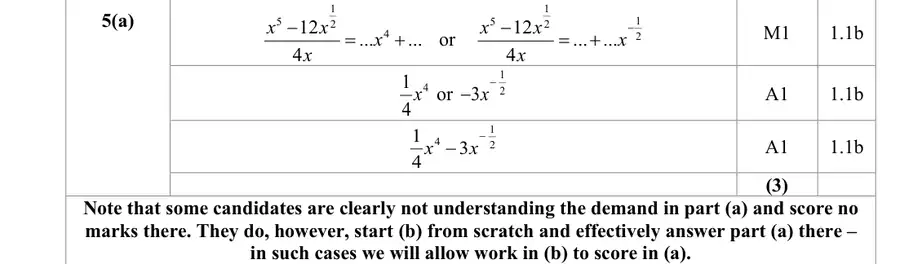 Mark scheme (a)