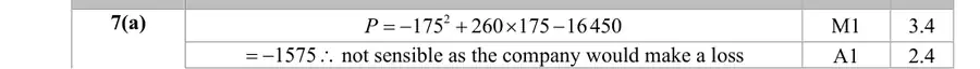 Mark scheme (a)
