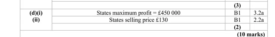 Mark scheme (d)