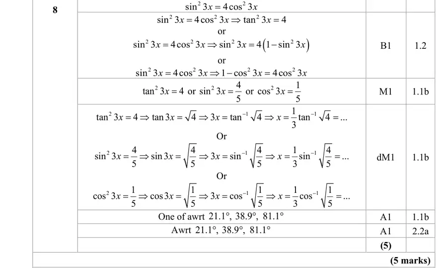 Mark scheme