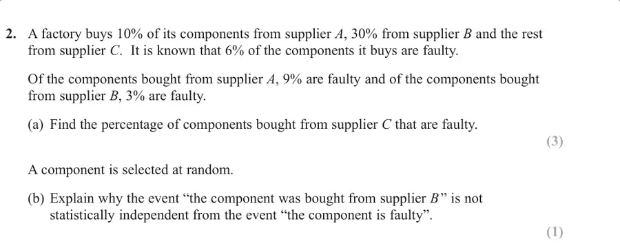 June 2018 Statistics Q2 question