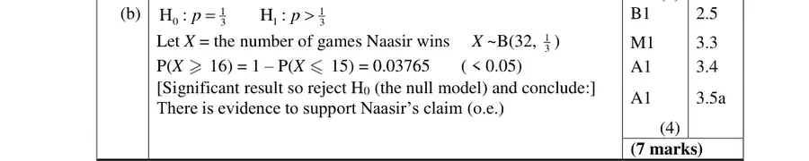 Mark scheme (b)