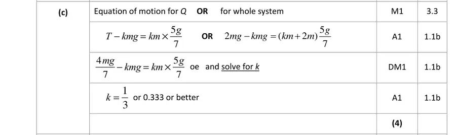 Mark scheme (c)