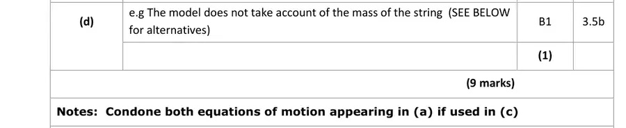 Mark scheme (d)
