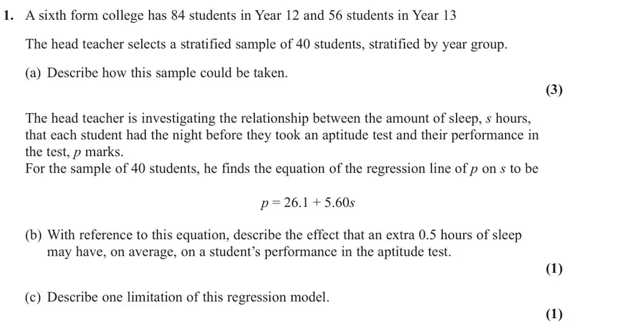 June 2019 Statistics Q1 question