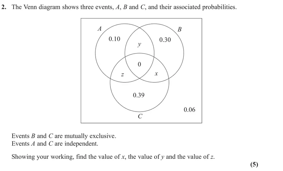 June 2019 Statistics Q2 question