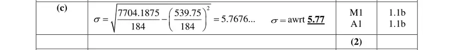 Mark scheme (c)