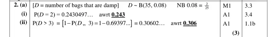 Mark scheme (a)