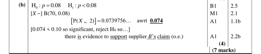 Mark scheme (b)