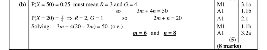 Mark scheme (b)