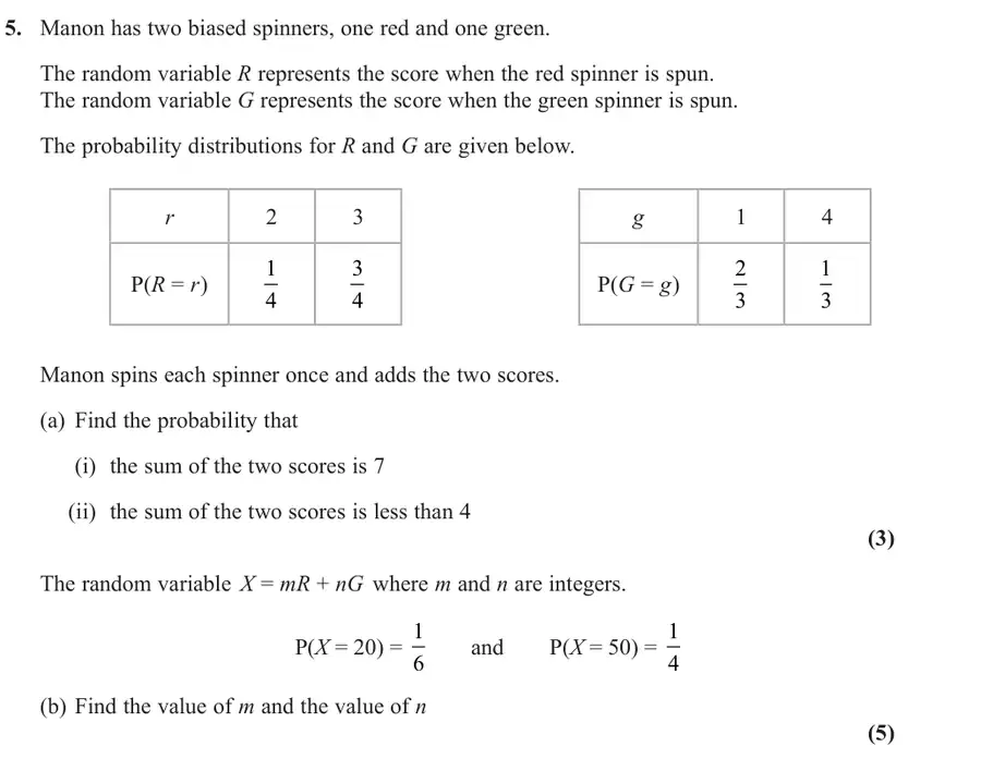 June 2022 Statistics Q5 question