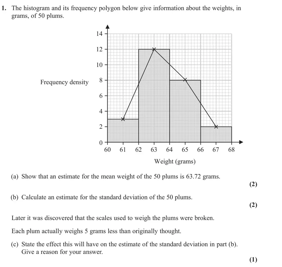 June 2023 Statistics Q1 question