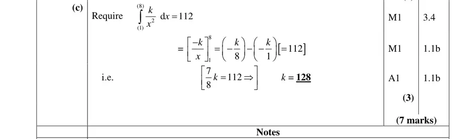 Mark scheme (c)