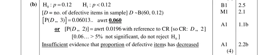 Mark scheme (b)