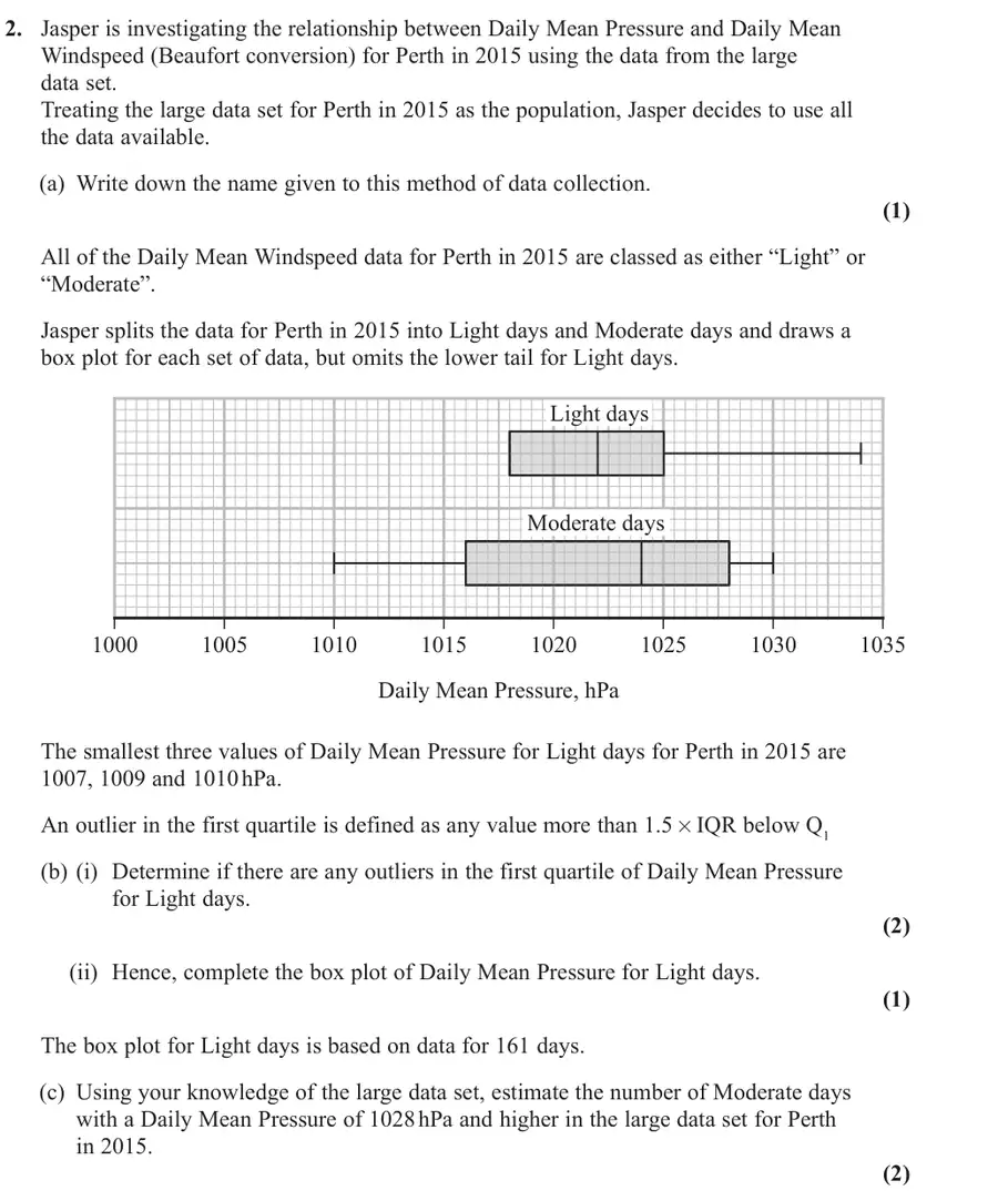 June 2025 Statistics Q2 question