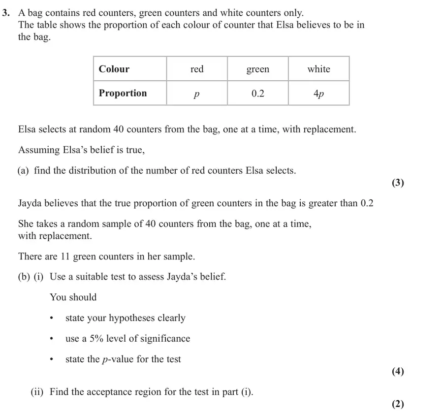June 2025 Statistics Q3 question