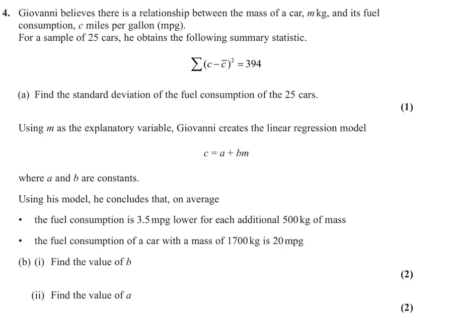 June 2025 Statistics Q4 question
