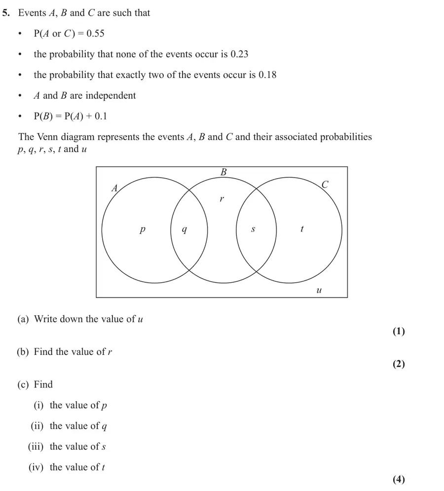 June 2025 Statistics Q5 question