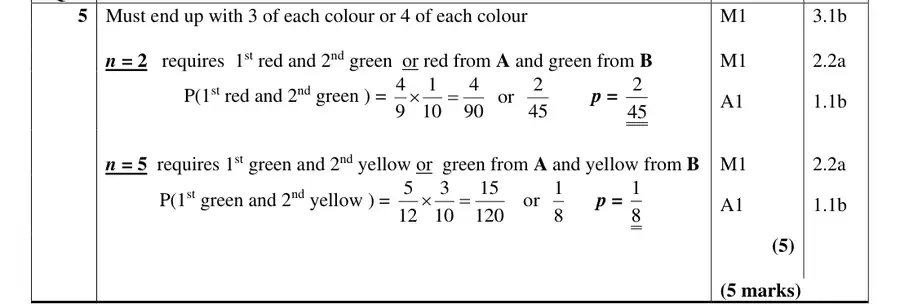Mark scheme
