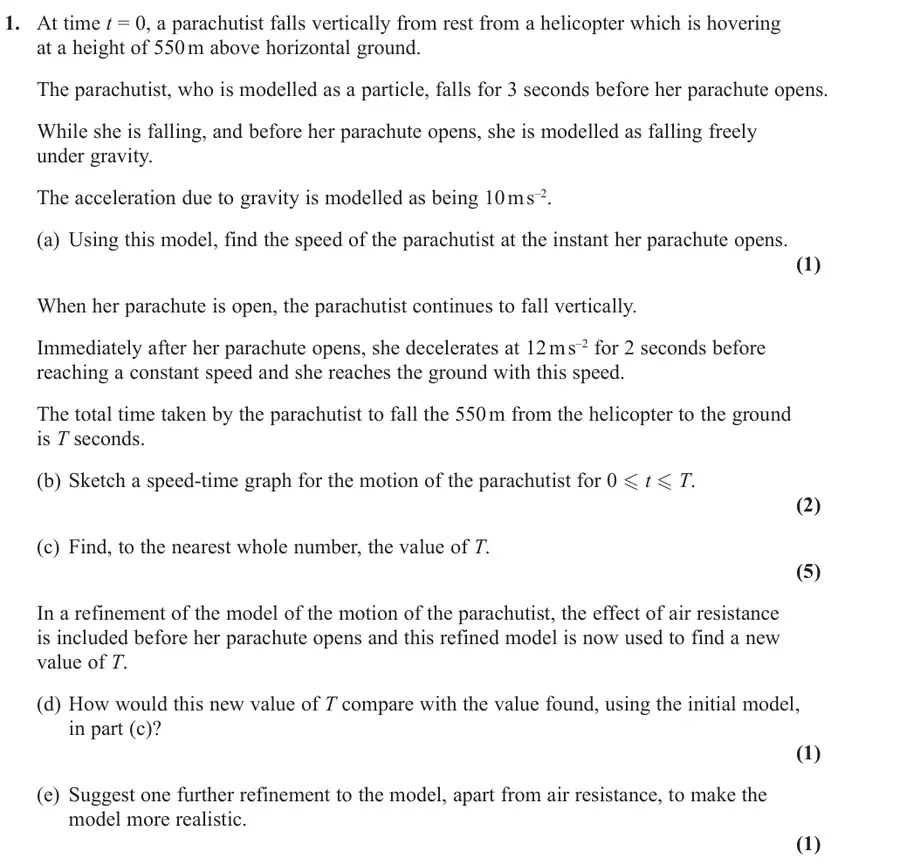 June 2019 Mechanics Q1 question