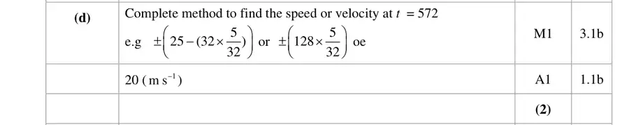 Mark scheme (d)