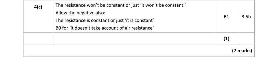Mark scheme (c)