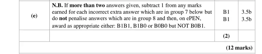 Mark scheme (e)