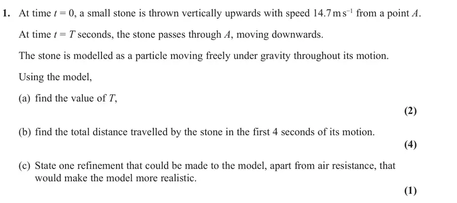 November 2021 Mechanics Q1 question