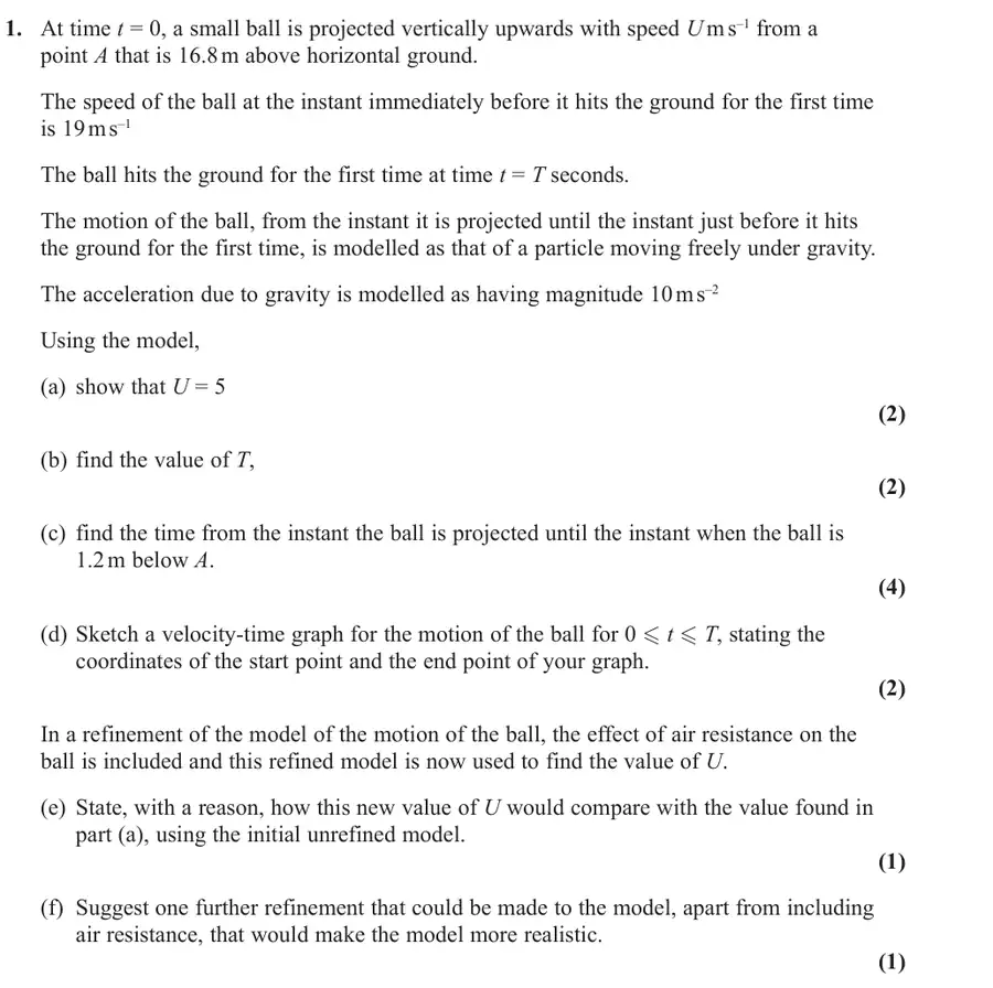 October 2020 Mechanics Q1 question