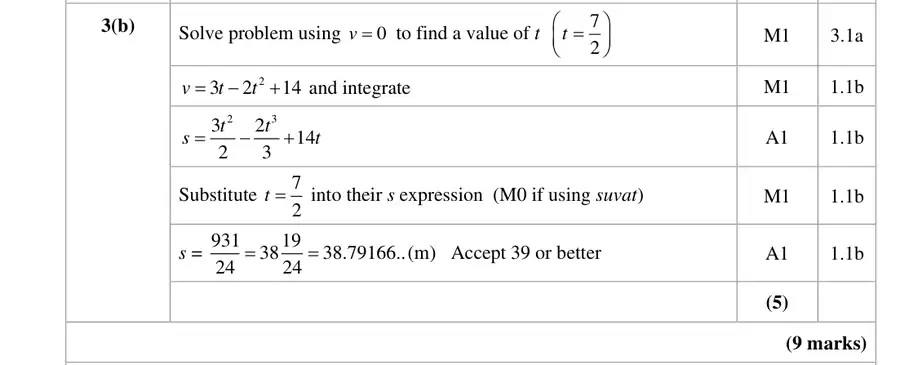 Mark scheme (b)