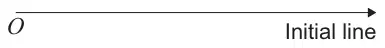 The pole O with the initial line drawn from O to the right