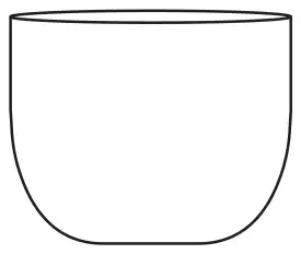 Figure 2: a plant pot with a flat base, sides curving outwards and a circular rim
