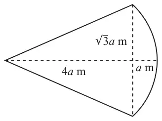 Figure 6: toy: cone of height 4a m and base radius root 3 a m joined at its base to the plane face of a dome of height a m
