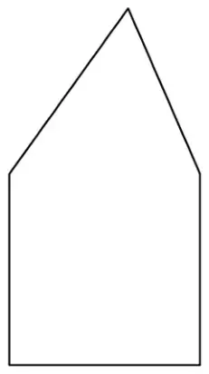 A pentagon made of the triangle placed on top of the square