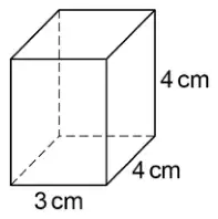 Cuboid 3 cm by 4 cm by 4 cm high