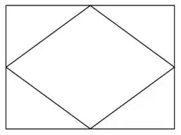 A rectangle made of four triangles with a rhombus inside