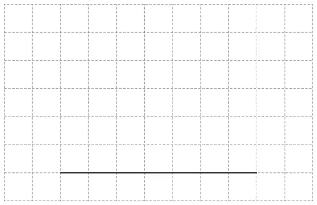 Centimetre grid with a horizontal line of length 7 cm drawn on it