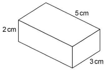 Cuboid with edges 5 cm, 2 cm and 3 cm