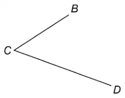 Angle BCD with arm CB shorter than arm CD