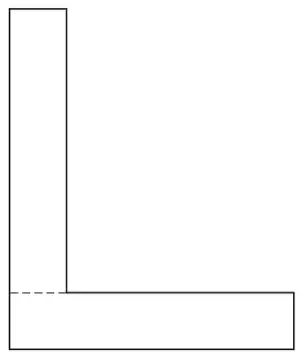 L-shape made from one vertical and one horizontal rectangle