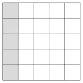 5 by 5 grid with the first column shaded