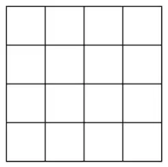 Empty 4 by 4 grid of squares