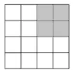 Grid with the top-right 2 by 2 block shaded