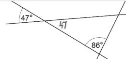 Diagram with 47 written at the opposite angle